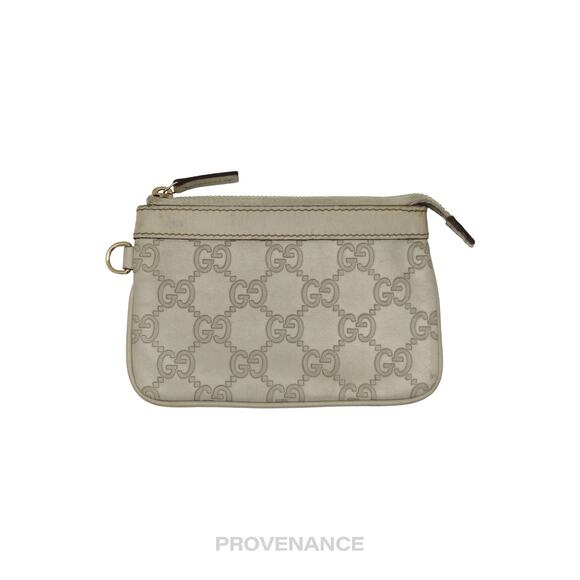 🔴 Gucci Zip Pouch Wallet - Ivory Guccissima Leather - Picture 1 of 8